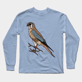 American kestrel bird cartoon illustration Long Sleeve T-Shirt